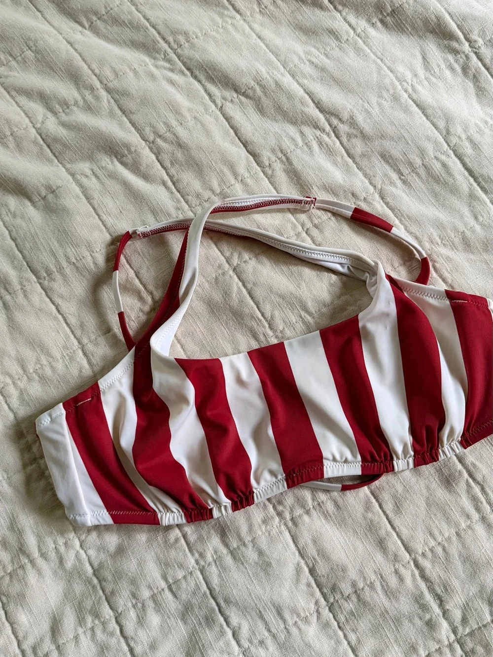 SHADE & SHORE Red Stripe Underwire Swim Top 36C